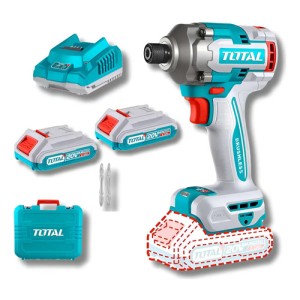 Atornillador De Impacto Inalámbrico Total Industrial, Brushless Sin Carbones, Encastre Hexagonal 1/4'' 230nm - Con 2... 50/60hz Turquesa
