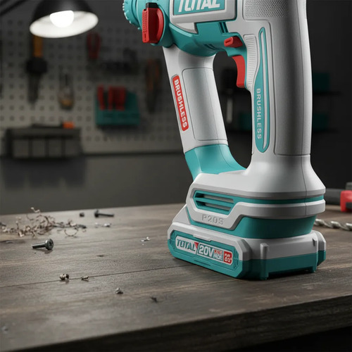 Rotomartillo Inalámbrico Total Motor Brushless, Sin Carbones - 1.8 J, Encastre Sds Plus - Con Batería 2.0ah Litio-ion, Cargador, 3 Mechas Y Maletín - Trhli201881 Turquesa 50 60hz - Imagen 4