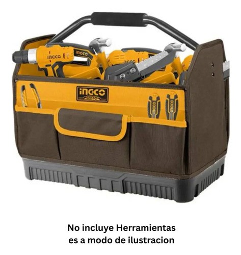 Bolso Industrial Portaherramientas C/ Manilla Ingco Htbgl04 Amarillo - Imagen 2