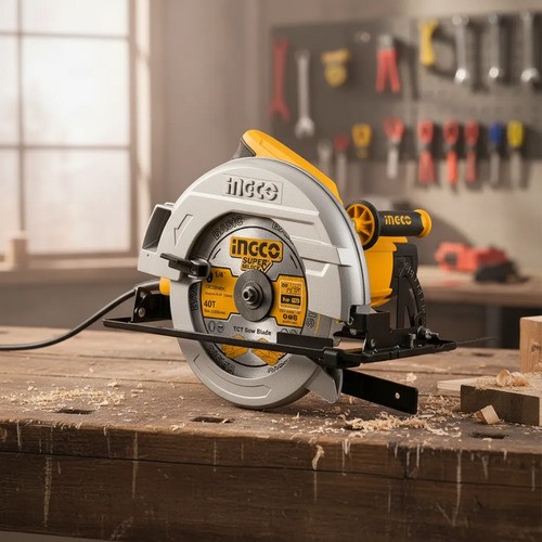 Sierra Circular Ingco 2200w Industrial Cs23522 Incluye Disco Color Amarillo Frecuencia 50/60 - Imagen 2