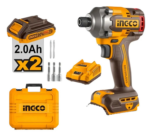 Atornillador De Impacto A Bateria 20v P20s Con 2 Bat Carg - Imagen 3