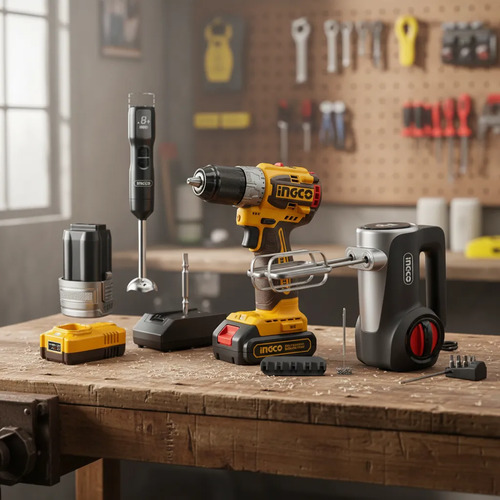 Kit Atornillador 16v Mixer + Batidora + 2 Bat Ingco Ckli1638 - Imagen 2