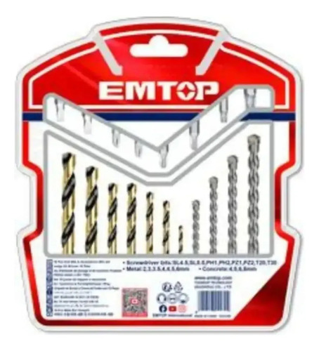 Set 19pcs Mechas Y Puntas Ecbdb1901 Emtop