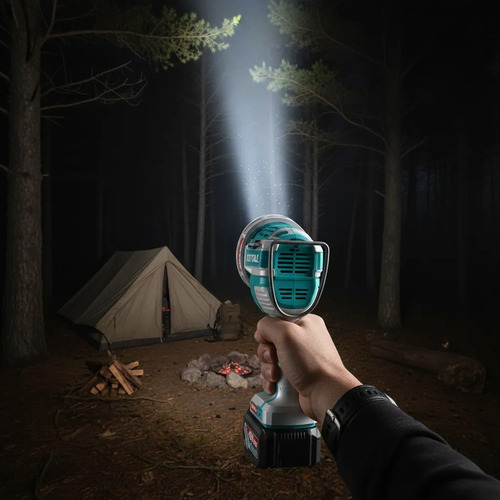 Foco Led Inalámbrico Total 42v, Linterna De Mano Para Trabajo, Camping - 1200/1800/2800 Lúmenes - Con 2 Baterías 2.0ah Litio-ion Y Cargador - Twli42896 Turquesa - Imagen 3