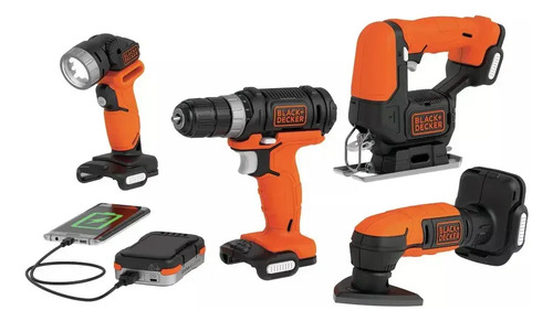 Kit 4 Herramientas Eléctricas 12v Black+decker Bdck502c1