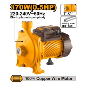 Bomba Centrifuga Ingco 370w 0.5hp Caudal 90 L/min 22m 8mt Cpm37068 Naranja Claro 50/60