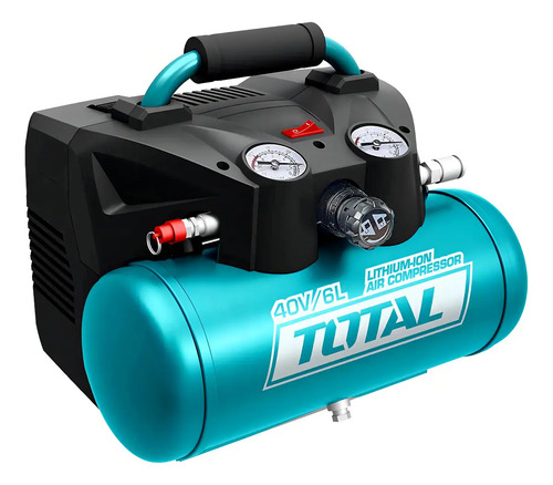 Compresor De Aire Inalámbrico Total 40v 6 Litros, 120psi, 98l/min - Funciona Con 2 Baterías De No Incluye Batería Ni Cargador - Tacli2003 Turquesa 50 Hz Monofásica
