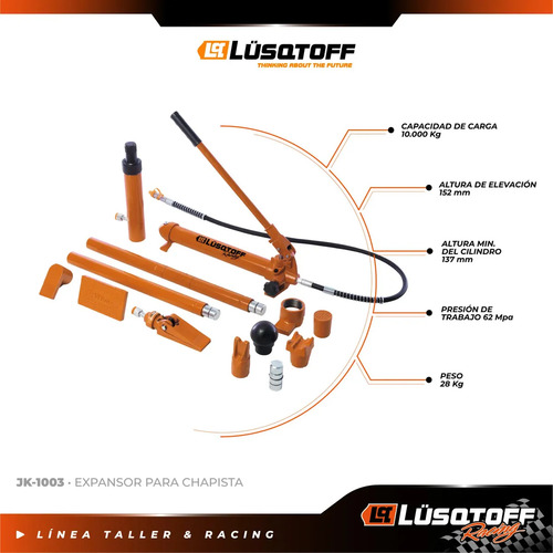 Expansor Para Chapista HidrĂ¡ulico Jk-1003 Lusqtoff Naranja Claro - Imagen 3