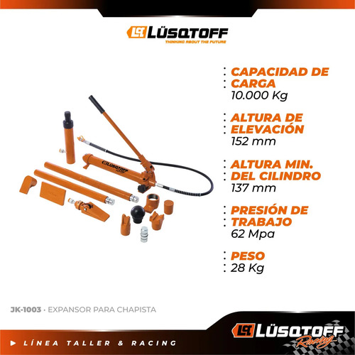 Expansor Para Chapista HidrĂ¡ulico Jk-1003 Lusqtoff Naranja Claro - Imagen 2