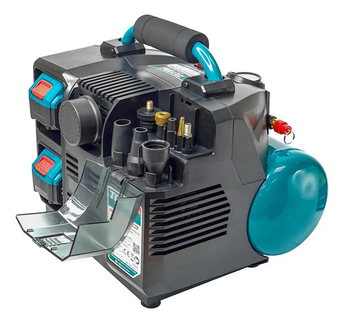 Compresor De Aire Inalámbrico Total 40v 6 Litros, 120psi, 98l/min - Funciona Con 2 Baterías De No Incluye Batería Ni Cargador - Tacli2003 Turquesa 50 Hz Monofásica - Imagen 2