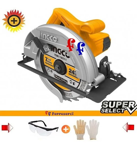 Sierra Circular 7 1/4 1400w Ingco Cs18538 50/60hz - Imagen 2