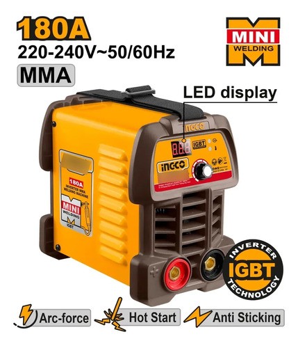 Soldadora Inverter Mini Mma 180 Amp Led Ingco Mma18049 - Imagen 2