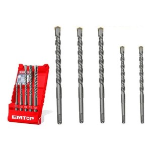 Juego De Brocas Sds Plus 5 Piezas Emtop Ehdr12052
