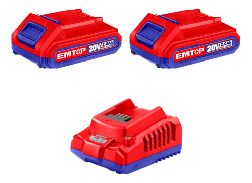 Taladro Eléctrico Emtop Ecdl20602-4 Con Maletín Y Accesorios Rojo - Imagen 3