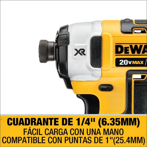 Atornillador De Impacto Dewalt Dcf887m2-b2 1/4 Sin Carbones Color Amarillol - Imagen 8