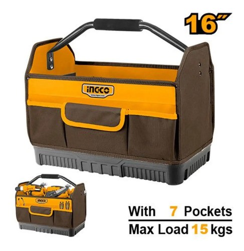 Bolso Industrial Portaherramientas C/ Manilla Ingco Htbgl04 Amarillo - Imagen 3