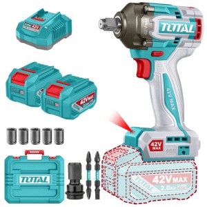 Llave Pistola De Impacto Inalámbrica Total 42v C/2 Bat