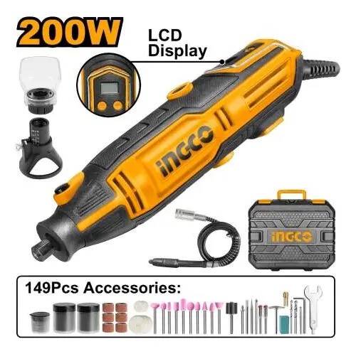 Mini Torno 200w C Pantalla Lcd Y 149 Accesorios Ingco Mg2008 - Imagen 2