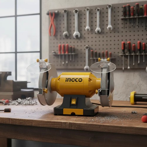 Amoladora De Banco Ingco 8'' 350w 1/2hp 2950 Rpm Bg83502 - Imagen 3