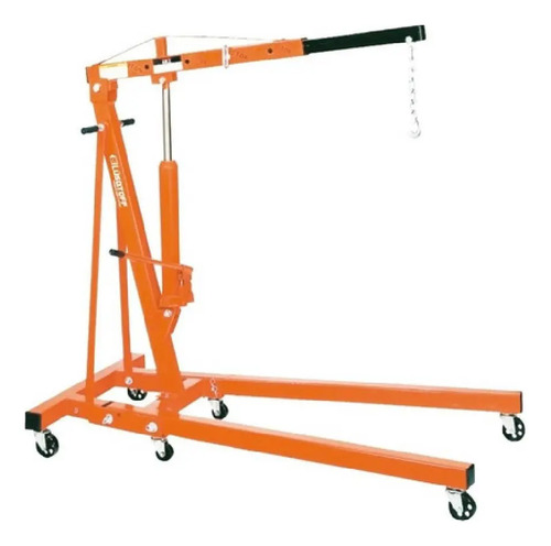 Guinche Pluma Hidraulico 2 Toneladas Plegable Ruedas Pintumm Naranja
