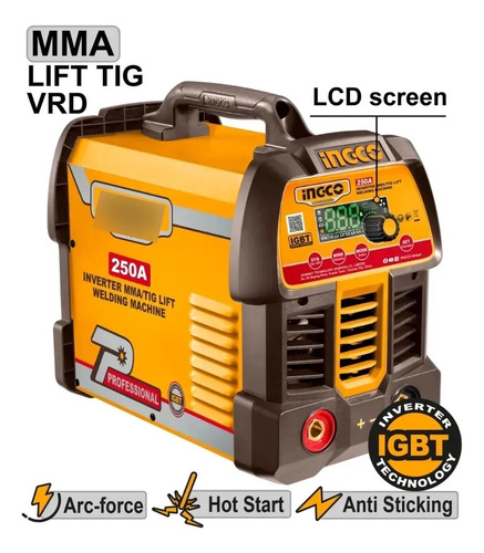 Soldadora Inverter Mma/tig Lift 250a Igbt Ingco Mma25089 - Imagen 3