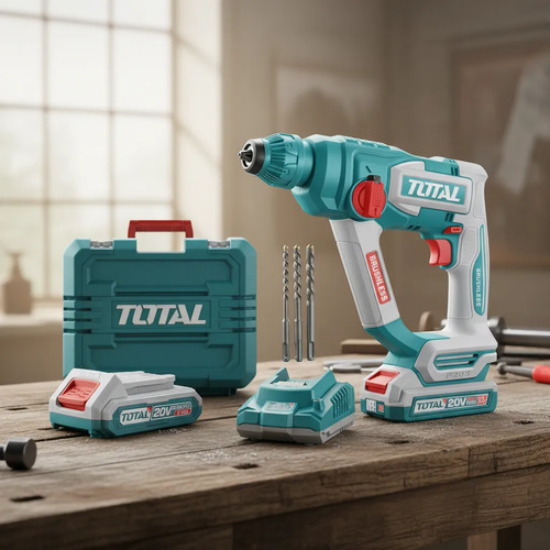 Rotomartillo Inalámbrico Total Motor Brushless, Sin Carbones - 1.8 J, Encastre Sds Plus - Con Batería 2.0ah Litio-ion, Cargador, 3 Mechas Y Maletín - Trhli201881 Turquesa 50 60hz - Imagen 2