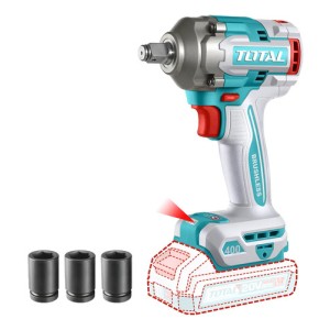 Llave, Pistola De Impacto Inalámbrica Total Industrial - Motor Brushless, Sin Carbones, Encastre 1/2'', Torque 400nm - Con 3 Dados - No Incluye Batería Ni Cargador - Tiwli20401 Turquesa