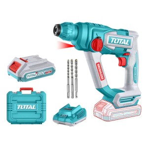 Rotomartillo Inalámbrico Total Motor Brushless, Sin Carbones - 1.8 J, Encastre Sds Plus - Con Batería 2.0ah Litio-ion, Cargador, 3 Mechas Y Maletín - Trhli201881 Turquesa 50 60hz