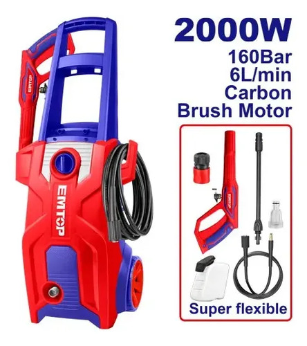 Hidrolavadora 2000w 160bar Emtop Ehpw2011 - Imagen 2