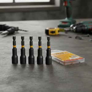 Juego 6 Dados Magnetico Encastre 1/4 Taladro Ingco Amn65061