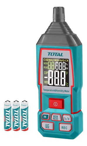 Medidor Digital Total Industrial De Humedad Y Temperatura Ambiente, -20º A 60ºC, Con 3 Pilas AAA - TETHT031
