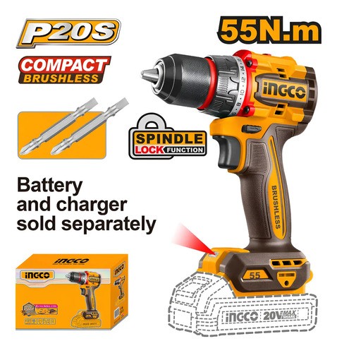 Taladro Atornillador Bateria Ingco 20v 55nm Punta Cdli205581 - Imagen 2