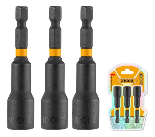 Pack De 3 Adaptadores De Impacto Ingco Magnéticos Hexagonale