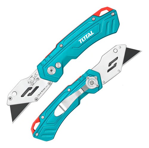 Trincheta De Trabajo Total 18cm, Plegable Tipo Navaja, De Hoja Corta Alta Resistencia, Incluye 6 Hojas - THT5136288