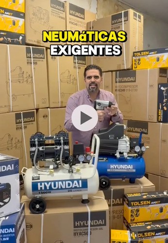 Compresor De Aire Hyundai 2hp 24l Kit 5 Piezas Roraima Azul Portátil 50 Hz Monofásica - Imagen 5