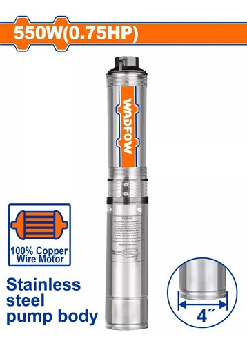 Bomba Sumergible Pozo Profundo 550w 4 PuLG Wadfow Wwpda02 Color Gris - Imagen 2