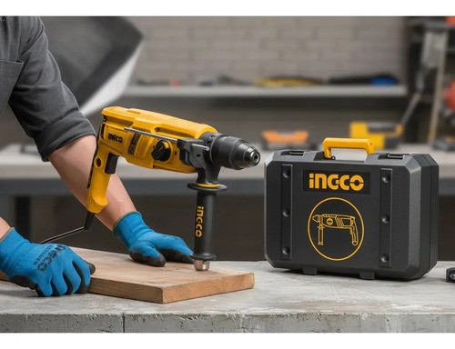 Rotomartillo C/mandril Adaptador Ingco Rgh9018-2 800w 0-1200 Color Amarillo Frecuencia 50/60 hz - Imagen 2