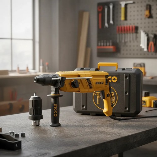 Rotomartillo C/mandril Adaptador Ingco Rgh9018-2 800w 0-1200 Color Amarillo Frecuencia 50/60 hz - Imagen 3