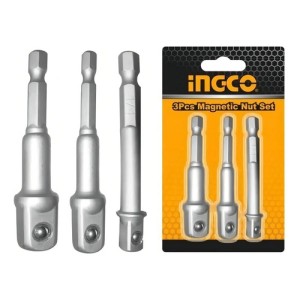 Adaptador De Taladro 1/4 3/8 Y 1/2 Ingco Plateado