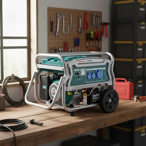 Generador A Nafta Total 6500w, Línea Industrial, Con Ruedas - Encendido Eléctrico, Motor 4 Tiempos Ohv - Tanque 25 Litros, Peso 80kg - TP165006 - Imagen 2