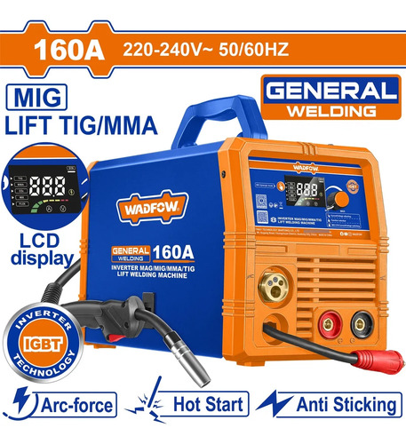 Soldadora Inverter Mag/mig/mma/tig 160a Lcd Wadfow Wgtm1a16 - Imagen 2