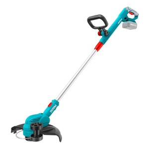 Bordeadora Inalámbrica Total 20v - Diámetro Corte 30cm, Tanza 1.6mm, 5 Metros - Liviana, Ajustable - Con Varilla Limitadora Y Rueda Auxiliar - No Incluye Batería Ni Cargador - Tgtli20328 Turquesa