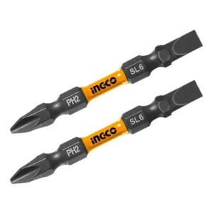 Puntas De Impacto Ph2 + Sl6 65mm 2 Pzs Ingco Sdbim72hl665