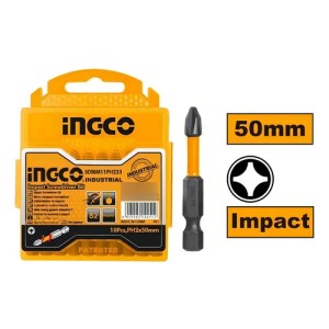 Set Puntas Impacto Ph2 50mm 10pcs Ingco Sdbim11ph223