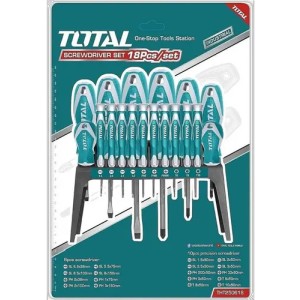 Set Juego 18 Destornilladores Total Imantados Tht250618