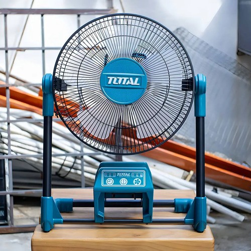 Ventilador Inalámbrico Total 20v, 3 Niveles De Velocidad, 13'' De Diámetro, 5 Aspas - No Incluye Batería Ni Cargador - También Funciona Conectado A 220v - Tfali2001 33.02 Cm Turquesa Gris - Imagen 2