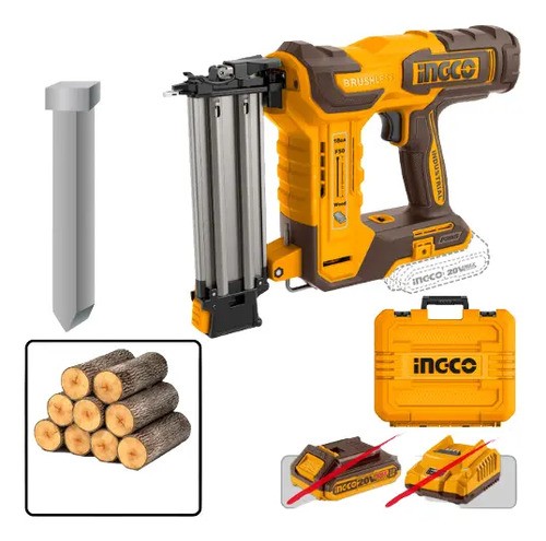 Clavadora A Bateria 50mm 20v P20s Brushless Para Madera En V