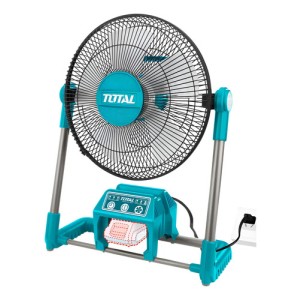 Ventilador Inalámbrico Total 20v, 3 Niveles De Velocidad, 13'' De Diámetro, 5 Aspas - No Incluye Batería Ni Cargador - También Funciona Conectado A 220v - Tfali2001 33.02 Cm Turquesa Gris