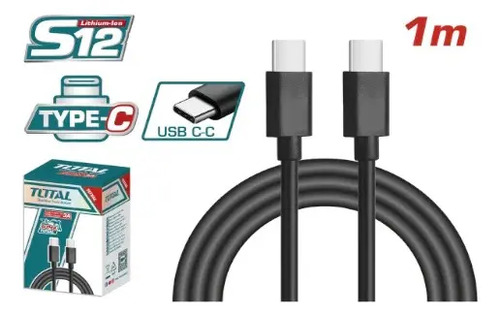 Cable Usb C-c 3.0 Ah 1 Mts Largo Total Tiucc02 Negro - Imagen 2
