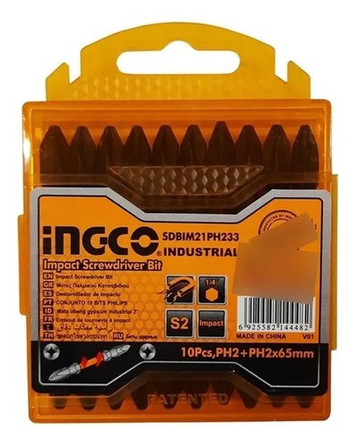 Set 10 Puntas De Impacto Ingco Ph2 X 65mm Imantadas - Imagen 3